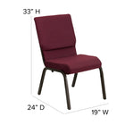 Flash Furniture HERCULES Series 18.5"W Stacking Church Chair in Burgundy Patterned Fabric with Gold Vein Frame-16 Gauge Steel Frame