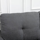 HOMCOM Sectional Sofa with Changeable Chaise for Bedroom - Dark Grey-Used as Left L shape sofa or right L shape sofa through changeable chaise