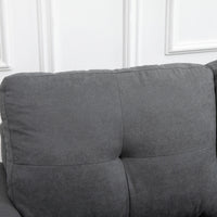 HOMCOM Sectional Sofa with Changeable Chaise for Bedroom - Dark Grey-Used as Left L shape sofa or right L shape sofa through changeable chaise