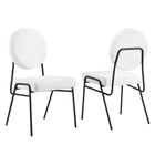 Modway Craft Upholstered Fabric Dining Side Chairs - Black/White - 2 Pack-Chair Weight Capacity: 330 lbs.