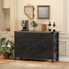 HOMCOM 47.2" L Sideboard Buffet Cabinet - Black-Roomy storage space with two drawers and two cabinets for holding kitchen items