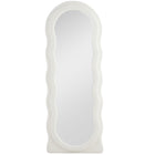 HOMCOM Irregular Wavy Mirror with Frame - 23.6" W x 63" H - White-63" x 23.6" (160 x 60 cm) big mirror ensures a complete body reflection 