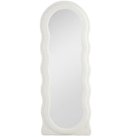 HOMCOM Irregular Wavy Mirror with Frame - 23.6" W x 63" H - White-63" x 23.6" (160 x 60 cm) big mirror ensures a complete body reflection 