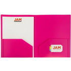 JAM Paper Heavy Duty Plastic 2 Pocket School Folder - Assorted Fashion Colours - 12 Pack-Quantity: 12 Folders per Pack | One for each subject & project