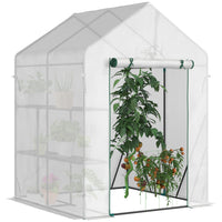 Outsunny Walk-in Greenhouse for Outdoor - 56" x 56" - UV-resistant PE plastic cover for protection against water, wind and damaging sun rays
 