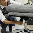 HOMCOM Armless Office Chair with Padded Seat and Tilt Function - Grey-Colour: Grey