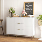 HOMCOM 47.2" L Sideboard Buffet Cabinet - White-Three drawers and two cabinets offer ample storage for utensils