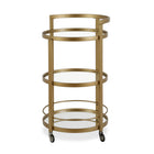 Hudson&Canal Hause 21"W Round Bar Cart - Brass-A modern contemporary design for your kitchen, den, entertaining space, and more