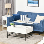 HOMCOM Lift Top Coffee Table with Hidden Storage Compartment - White-Adjustable desk platform to meet different needs, like working or dining