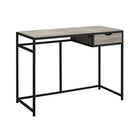 Monarch Specialties 7221 42" Computer Desk - Dark Taupe/Black Metal-Computer desk with 1 small storage drawer featuring a comfortable cutout handle and metal drawer slides