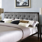 Modway Mia Fabric King Bed - Brown Grey-Powder-coated steel frame