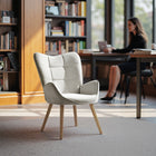 Homy Casa Guest & Reception Chairs - Beige Fabric-Item Dimensions: 24.02"L x 28.35"W x 34.65"H, supports 250 lbs.