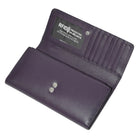 Club Rochelier Ladies Clutch Wallet with Checkbook & Gusset - Plum-1 Outside zippered pocket