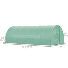 Outsunny 20x10x6.6ft Heavy Duty Outdoor Walk-in Tunnel Greenhouse with PE Cover Green-Heavy duty greenhouse is made of a durable, tear-resistant and well ventilated PE plastic cover  