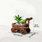 Outsunny Wooden Wagon Planter Box-Four rolling wheels and a handle allow for effortless moving around your yard
