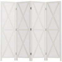 HOMCOM 4 Panel Freestanding Room Divider for Bedroom Office - White-Great for creating a personal space or dividing up large rooms
