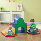 Qaba Soft Play, Foam Climbing Blocks for Toddlers - Multicolored - Set of 7-Soft play set includes square, stair, ramp, sector, and slope pieces 