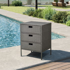 Outsunny 32" Poolside Rattan Wicker Patio Organizer Storage Cabinet with 3 Large Drawers-Ideal for pool, patio, backyard, bathroom, spa, deck, and any other indoor or outdoor living space