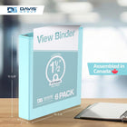 Davis Group Economy 1.5" 3-Ring View Binders - Aqua - 6 Pack-1.5"