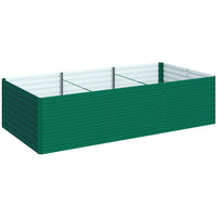 Outsunny Galvanized Raised Garden Bed - 94.5" L x 47" W x 24" H - Green-23.6"(60cm) extra deep design is suitable for deep-rooted plants 