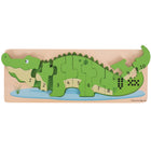 Bigjigs Toys Crocodile Number Puzzle-Features chunky wooden pieces that are perfectly sized for little hands to lift, grasp and place.