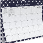 Blueline 12 Month Monthly Academic Wall Calendar - August to July - 15" H x 12" W - Nautical Design - Bilingual-One month per sheet, one block per day