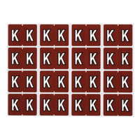 Pendaflex A-Z Brown End Tab Filing Labels - K - 240 Pack-Compatible with DataFile L8701 series labels