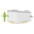Outsunny Steel Outdoor Metal Tool House - 11' x 9' - Grey-Lock-on door for security, the padlock can be added (not included) 

