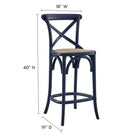 Modway Gear Counter Stool - Midnight Blue-Elm Wood Construction