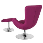 Flash Furniture Egg Series Magenta Fabric Side Reception Chair with Ottoman-Integrated Curved Arms