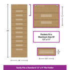 Teacher Created Resources File Storage 10 Pocket Chart - 14" x 58" - Burlap Design-Strong, durable and convenient