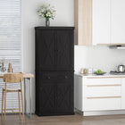 HOMCOM 72.5" H Freestanding Kitchen Buffet Cabinet with 4 Doors - Black-Two adjustable shelves allow easy storage of oversized items without worrying about their fit 