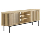 Modway Fortitude 71" TV Stand - Oak-Adjustable Shelves