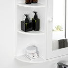HOMCOM Wall Mount Medicine Cabinet with Mirror - White-Colour: White   