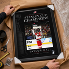 Frameworth Carolina Hurricanes: Taylor Hall PhotoGlass Framed Photo - 18" W x 22" H-Product-type accurate build: PhotoGlass construction fuses the image to the glass itself and the glass surface wipes clean with a soft dry cloth