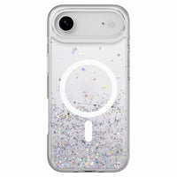 SwitchEasy Starfield 3D Compatible with MagSafe Case for iPhone 17 Air - Transparent-Dazzling visual effect: Utilizes vacuum drop glue technology, silver foil and bright powder to create a 3D dimensional visual effect
