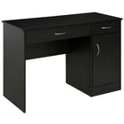 HOMCOM 43.25" Computer Desk with Storage Drawers - Black-Simple stylish design is suitable for most decorations