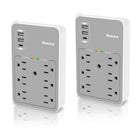 ShoppingAll Huntkey Multi Plug Outlet Extender Surge Protector Splitter with 6 Outlets and 3 USB Ports - 2 Pack-Power multiple devices at once with 6 AC outlets and 3 USB-A charging ports with 5V/3.4A shared output
