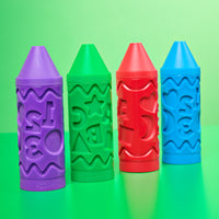 Kinetic Sand Stamp N' Roll Crayon-themed Multi-Pack Playset-4 colours for stamp & roll fun: Kids can stamp & roll the red, blue, purple & green coloured sand (3 oz each) to reveal letters, numbers & shapes like a cute smiley face & star