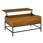 HOMCOM Lift Top Coffee Table with Hidden Storage Compartment - Teak-Modern design can fit any decor and stand out in your home