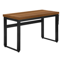Monarch Specialties 7675 48" Computer Desk - Walnut/Adj.Height/ Black Metal-For versatile use as a computer desk / writing table, this piece is perfect for limited spaces and adjustable from 29.5 inches to 48 inches in height