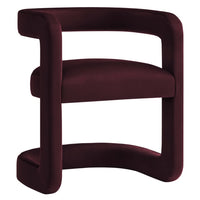 Modway Winslow Barrel Performance Velvet Dining Chair - Mulberry-Barrel Dining Chair
