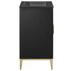 Modway Beau 24" Wood Bathroom Vanity with Basin - Black-Black Ceramic Basin with 8" Spread Faucet Holes