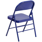Flash Furniture HERCULES ColourBURST Series Cobalt Blue Triple Braced & Double-Hinged Metal Folding Chair-18 Gauge Steel Frame