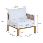 Manhattan Comfort Vine Modern 4-Piece Patio Conversation Set - Cream-Frame Made of Rust Resistant Steel Perfect for Outdoor Weather
