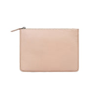 Ashlin Designer Emerson Natural Milled Cowhide Large Leather Pouch for 11" iPad/MacBook - Rose Gold-It can perfectly insert your iPad
