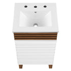 Modway Render 18" Bathroom Vanity Cabinet - White/Walnut/White-9