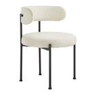 Modway Albie Boucle Fabric Dining Chairs - Ivory Black - 2 Pack-Weight Capacity: 330 lbs.
