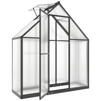Outsunny Polycarbonate Greenhouse with Swing Door & Adjustable Window - 5.5' x 6.5'- Robust aluminium alloy frame for long-term use
 