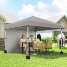Outsunny 10 ft W x 10 ft L Pop Up Canopy Tent with Removable Sidewalls Carry Bag - Light Grey-2 removable walls for weather shielding and privacy